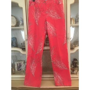J McLaughlin like new orange print pants size 10